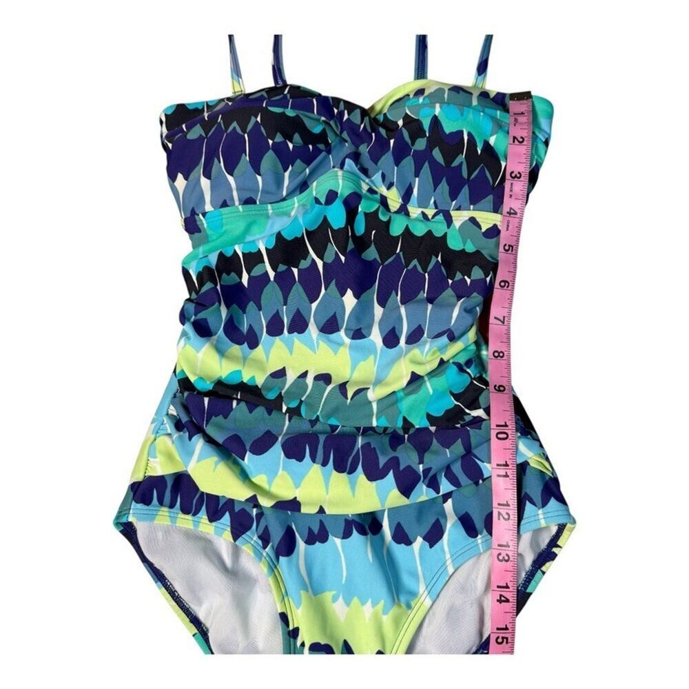Boden One-Piece Bandeau Bathingsuit Blue Swimsuit Adj Strap Lined 2 - Picture 7 of 10